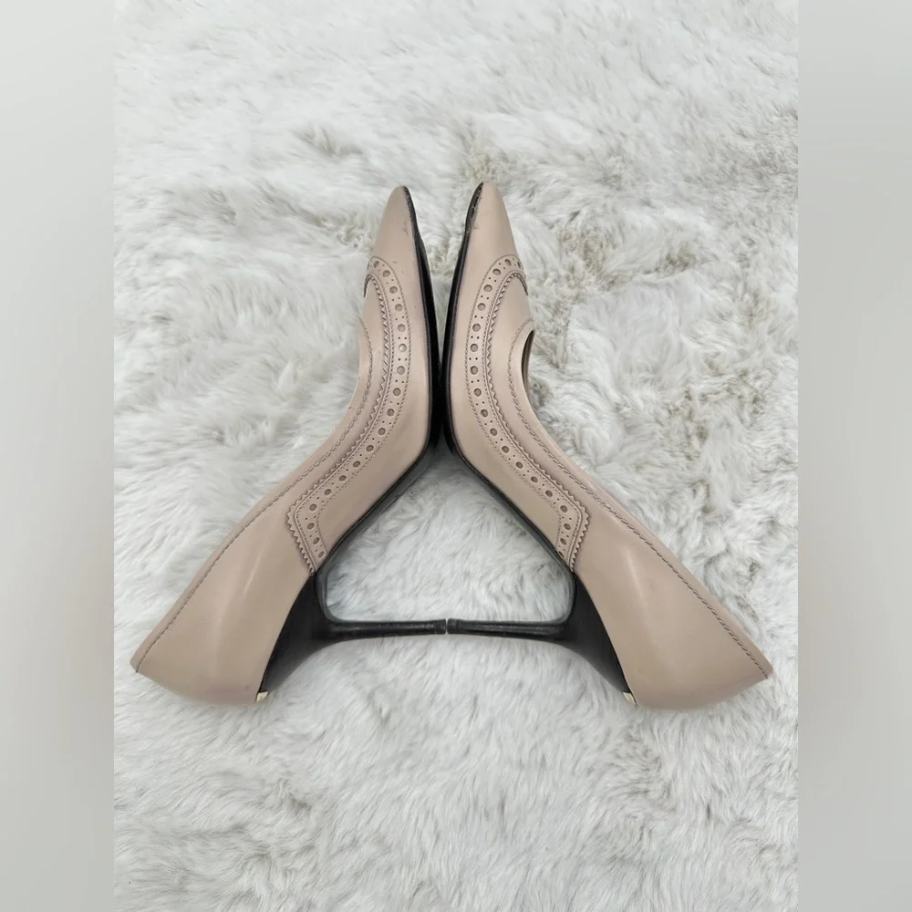 Burberry Leather Nude Pointed Toe Heels 40 US 10‎ - Picture 8 of 13